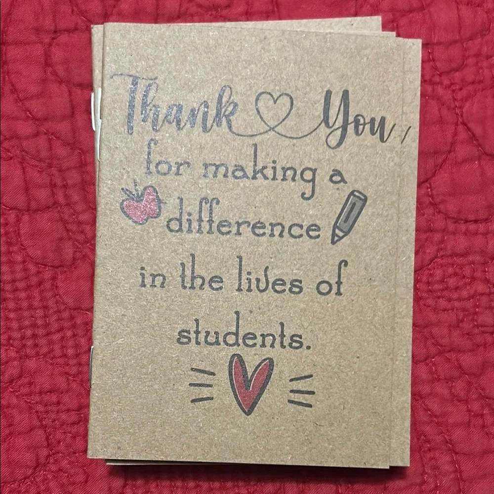 Inspirational Teacher small notebooks.